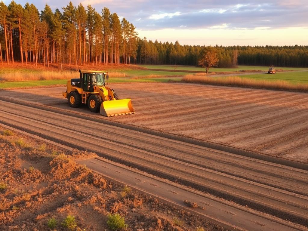 Markplanering med hjullastare